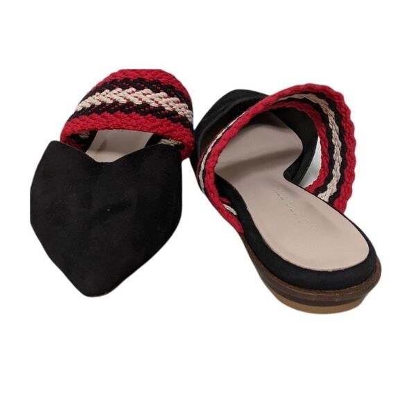 ALL BLACK Women's Leather Banded Slides 38.5 - Picture 2 of 10